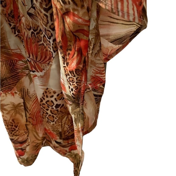 Tropical ruffle midi flower and animal print lined sundress NWT - Picture 3 of 5